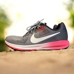 Nike Air Zoom Structure 21 Women's Running Shoes - SZ 8 Grey/Pink (904701-002)